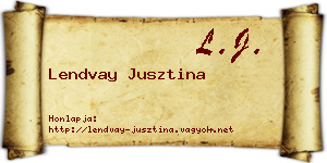Lendvay Jusztina névjegykártya